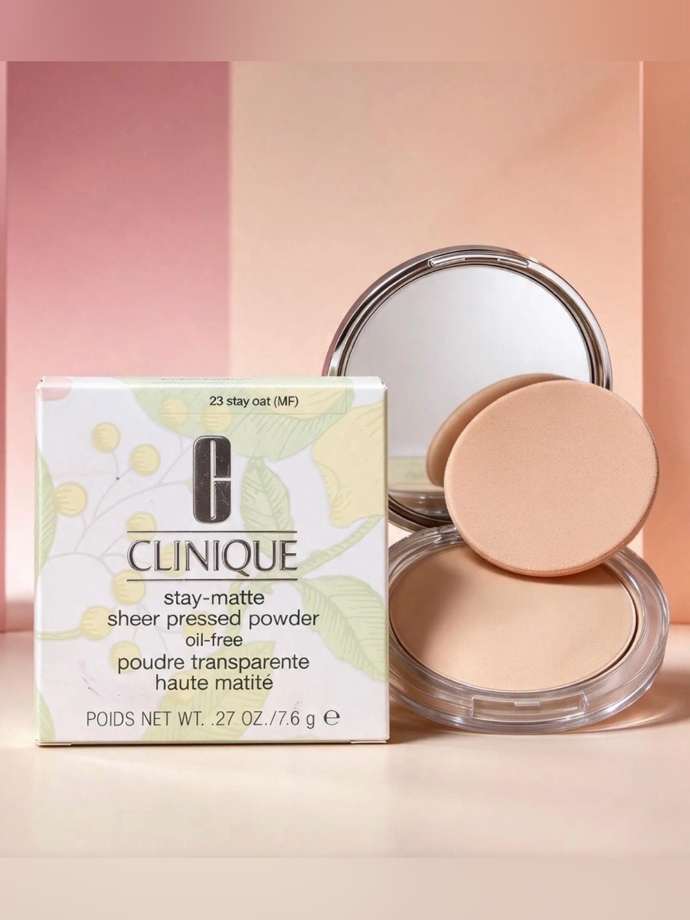 CLINIQUE Stay-Matte Sheer Pressed Powder 23 Stay Oat (7.6g / 0.27oz) - BNIB